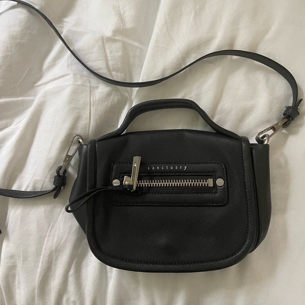 Sanctuary Leather Crossbody Grey Bag